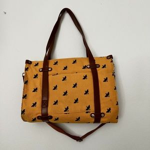 Bumble Bee Purse with Brown Faux Leather Straps